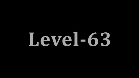Level sixty three text animation in gray over black background cinematic vide Stockbeeldmateriaal 337805025
