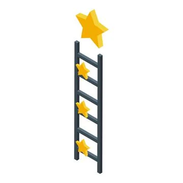 Level skill ladder icon isometric vector. Training capacity Stockillustratie