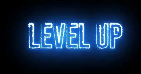 Level up text animation Video stock 287401135