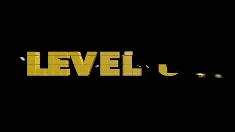 Level Up . Text Animation. Gold on white background. High quality 4k intro 스톡 동영상 153864220