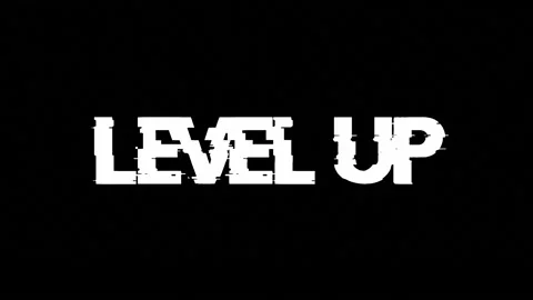 Level Up text with glitch screen effects on a black background. Stock Footage 150771610