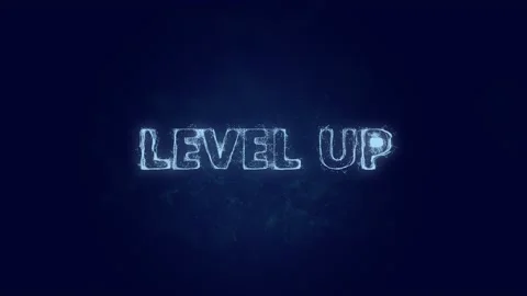 Level Up text. Plexus with text Level Up. Plexus. 4K video Stock Footage 171625872