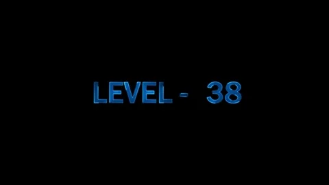 Level thirty eight gaming progress display featuring blue neon light effect.. Stock Footage 334157517