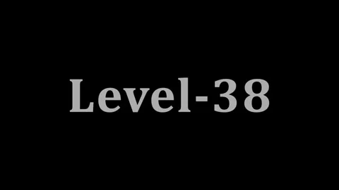 Level thirty eight title card display on black background for gaming progress Stock Footage 337805069