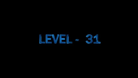 Level thirty one blue glass cinematic display for gaming progress animation.. Stock Footage 334157464