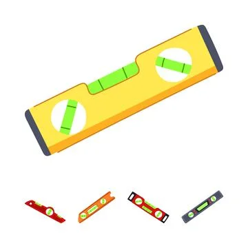 Level tool establishing surface accuracy and balance Ilustración de archivo