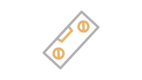 A level tool icon set against a solid background. Stock Footage 334918449