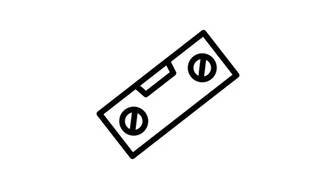 A level tool icon set against a solid background. Stock Footage 334918780