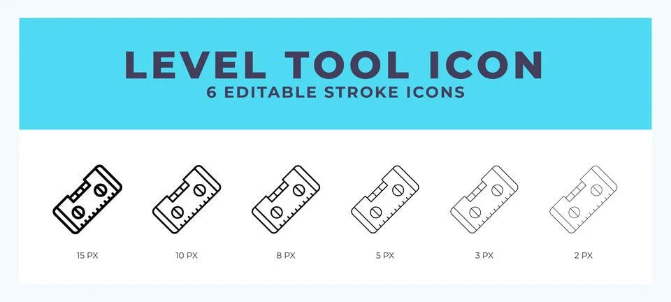 Level tool icon in thin line. Bold line. Regular line. Editable stroke. 스톡 일러스트