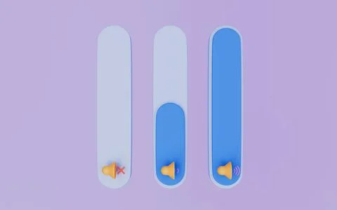 Level visualization, Scrollbar volume, brightness, Panel switch control Ilustração Stock