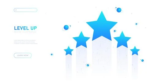 Level up white poster vector 스톡 일러스트