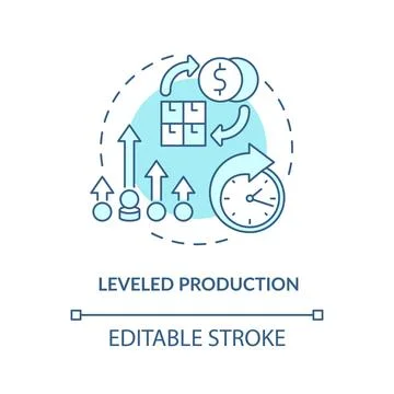 Leveled production turquoise concept icon Stock Illustration