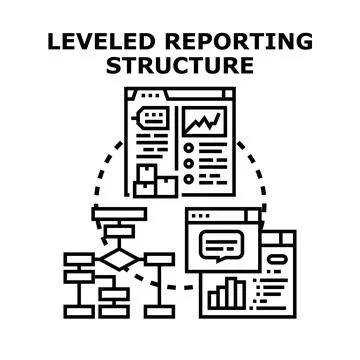 Leveled reporting structure vector concept illustration イラスト素材