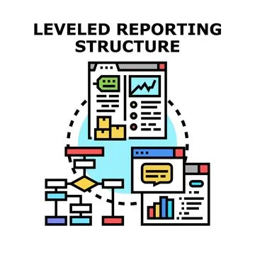 Leveled reporting structure vector concept illustration Stock Illustration