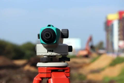 Leveler - a device for detecting the marks on the ground, the calculation ... Stock Photos