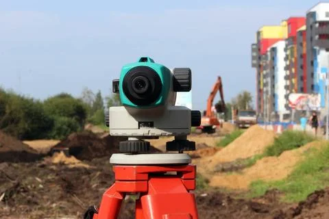 Leveler - a device for detecting the marks on the ground, the calculation ... Stock Photos