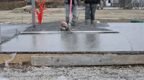 Leveling concrete specific units Stock Footage 58907747