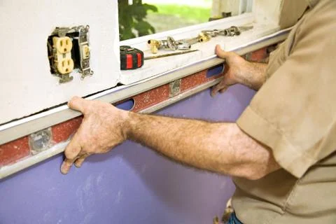 Leveling Drywall Stock Photos
