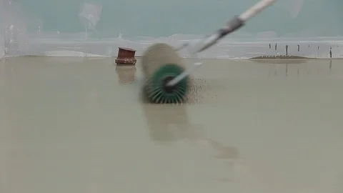 Leveling the floor Stock Footage 111939158