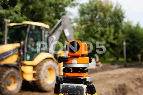 Leveling geodetic equipment Stock Photos