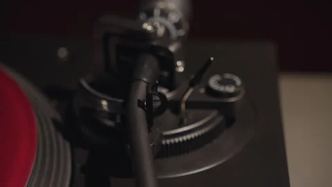 Leveling the needle on vinyl player Stock Footage 309145947