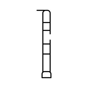 Leveling staff measuring construction tool line icon Stock Illustration