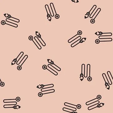 Leveling weight line vector seamless pattern black Stock Illustration