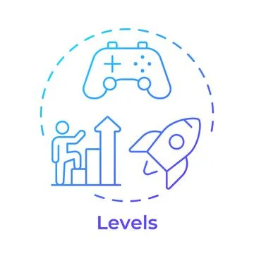 Levels blue gradient concept icon Stock Illustration