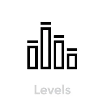 Levels icon. Editable Vector Stroke. Stock Illustration