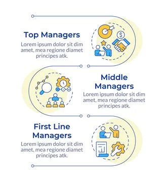 Levels of management infographic vertical sequence Stock Illustration