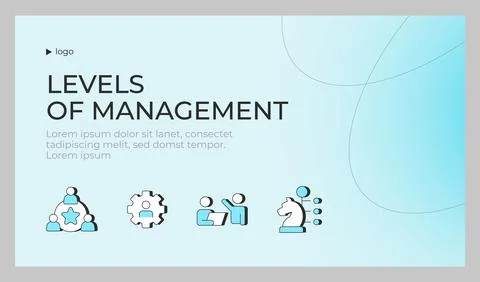 Levels of management presentation slide template Stock Illustration