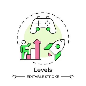 Levels multi color concept icon Stock Illustration