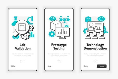Levels of technology readiness mobile onboarding screen Stock Illustration
