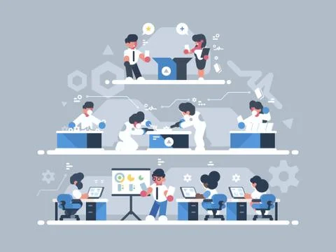 Levels of work on project Stock Illustration