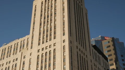 LeVeque Tower - Tilt Up Angle Stock Footage 112634616