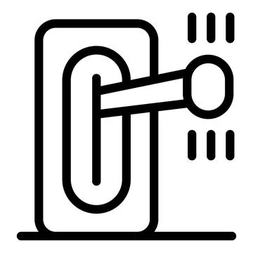 Lever being pulled starting a chain reaction of movement Stock Illustration