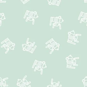 Lever coffee maker line vector seamless pattern Illustrazione stock