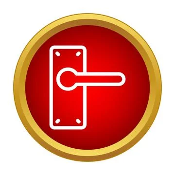 Lever handle icon in red circle graphic Stock Illustration