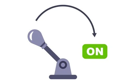 Lever to switch on or off. Stock Illustration