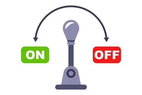 Lever to switch on or off. Stock Illustration