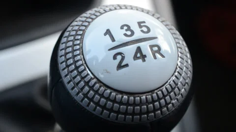 Lever of switching of transmissions on a car Stock Footage 36763518