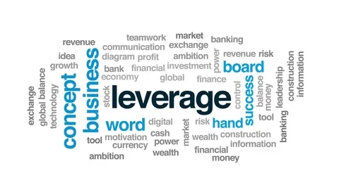 Leverage animated word cloud, text design animation. Stock Footage 75669603