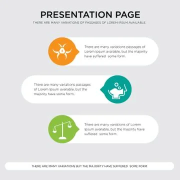 Leverage, capability, quarantine presentation design template in orange, gree Stock Illustration