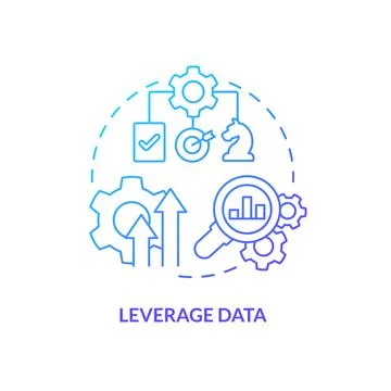 Leverage data blue gradient concept icon 스톡 일러스트