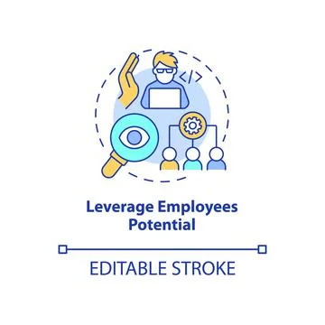 Leverage employees potential concept icon Stock Illustration