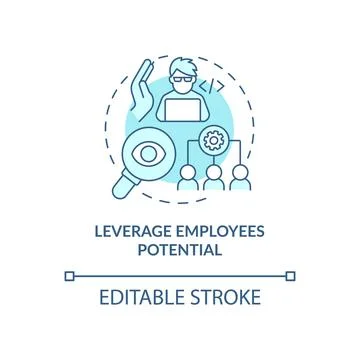 Leverage employees potential turquoise concept icon Stock-Illustration