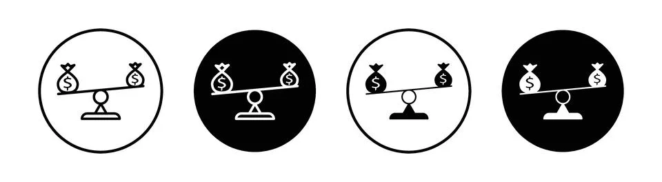 Leverage flat line icon set. Leverage Thin line illustration vector Stock Illustration