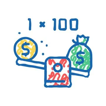 Leverage help icon doodle illustration Stock Illustration