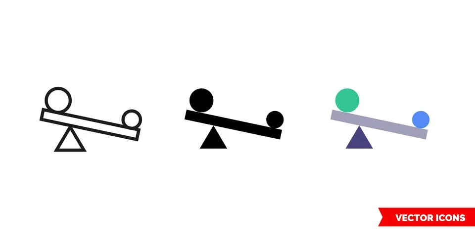 Leverage icon of 3 types color, black and white, outline. Isolated vector sig Stock Illustration