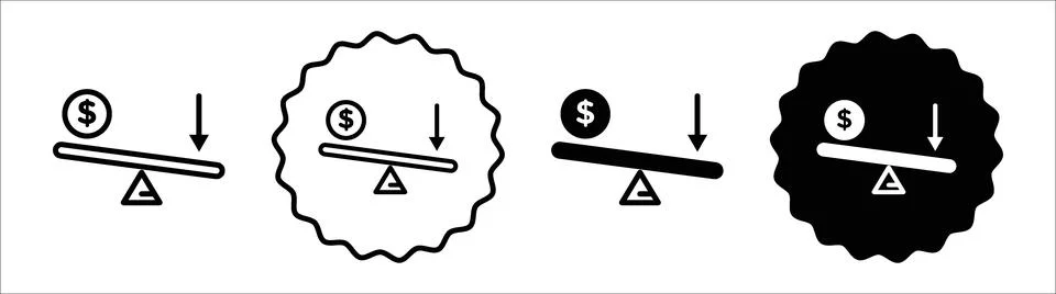 Leverage icon symbol set collection. Leverage simple vector sign bundle Stock Illustration